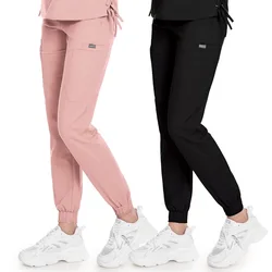 Pantalones de trabajo de cintura elástica, uniforme de médico y enfermera, pantalones finos transpirables para enfermera, ropa de trabajo de verano