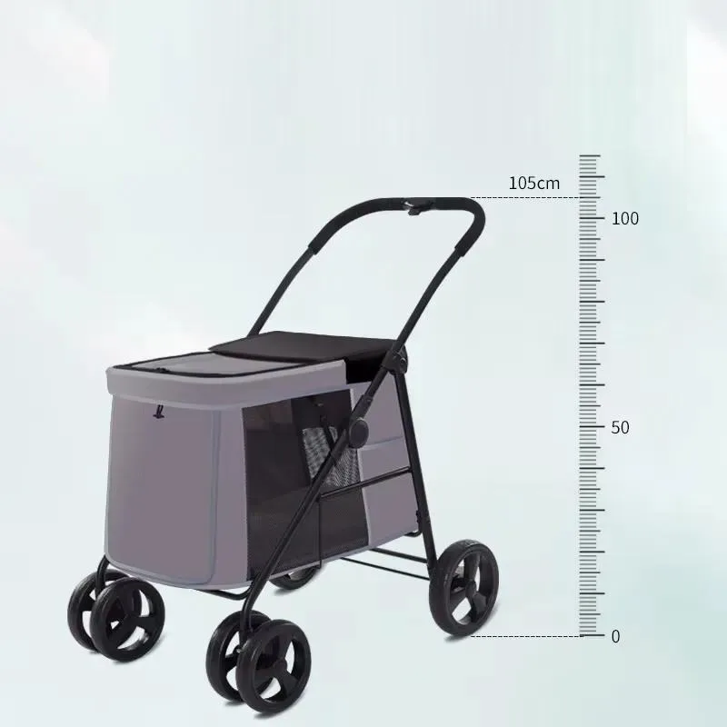 for Detachable Pet Stroller for Dogs and Cats Foldable 2-in-1 Pet Double Layer Pet Stroller