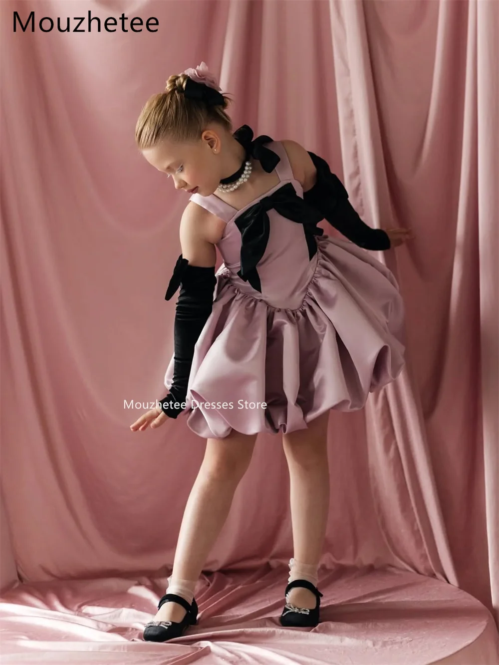 Sukienki dla dziewczynek Mouzhetee, fason A, proste, z kwiatami, na wesele, sukienki na przyjęcie dla dzieci, sukienki dla druhenek, na ramiączkach spaghetti, sukienki na bal, szyte na miarę.