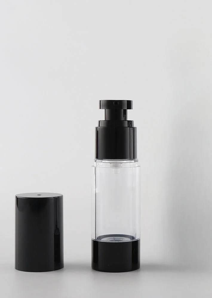 15ml 30ml 50ml 80ml 100ml 120ml Empty Black Airless Pump Dispenser Bottle Refillable Lotion Cream Vacuum Spray Atomizer