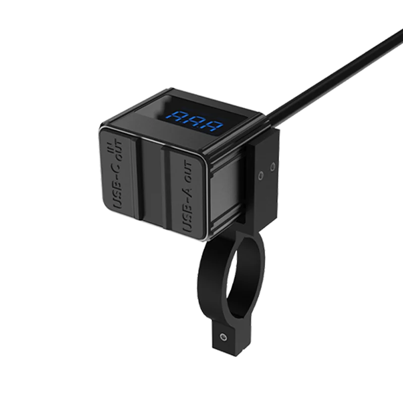 100W Type PD Motorcycle USB Charger Waterproof 12V Power Supply Adapter Two-Way Charging with LED Voltmeter Moto Phone Charger