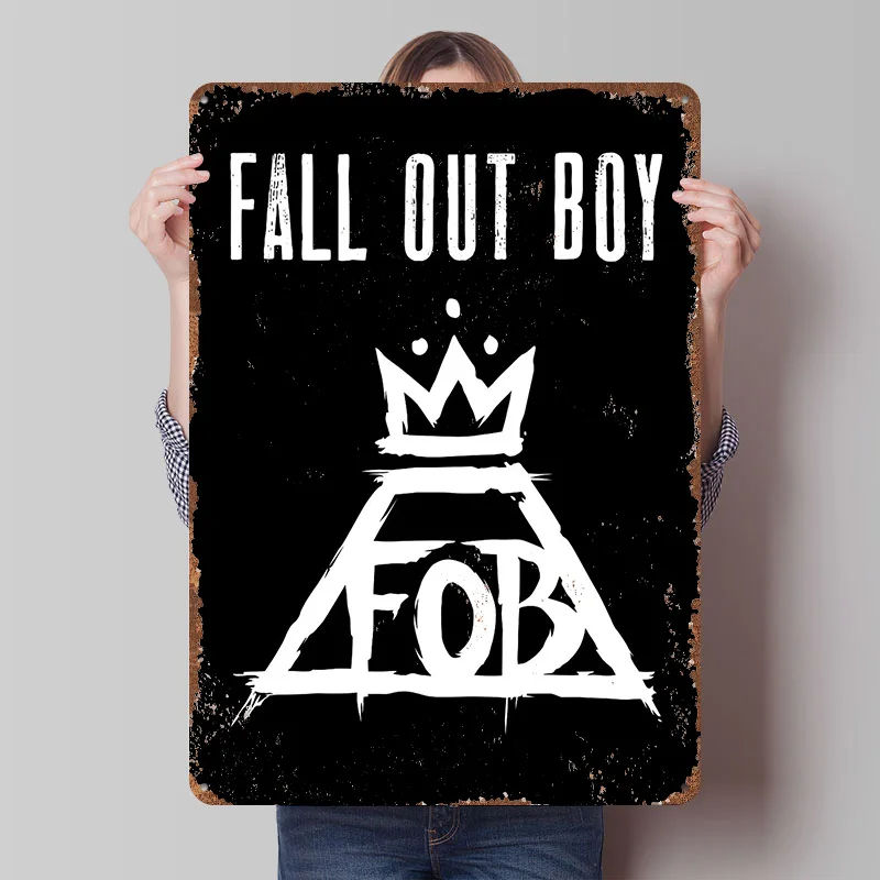 Fall Out Boy Tin Plaque Poster Customized Wall Art Retro Vintage Metal Signs for Room Bedroom Decoration Gaming Bar Accessories