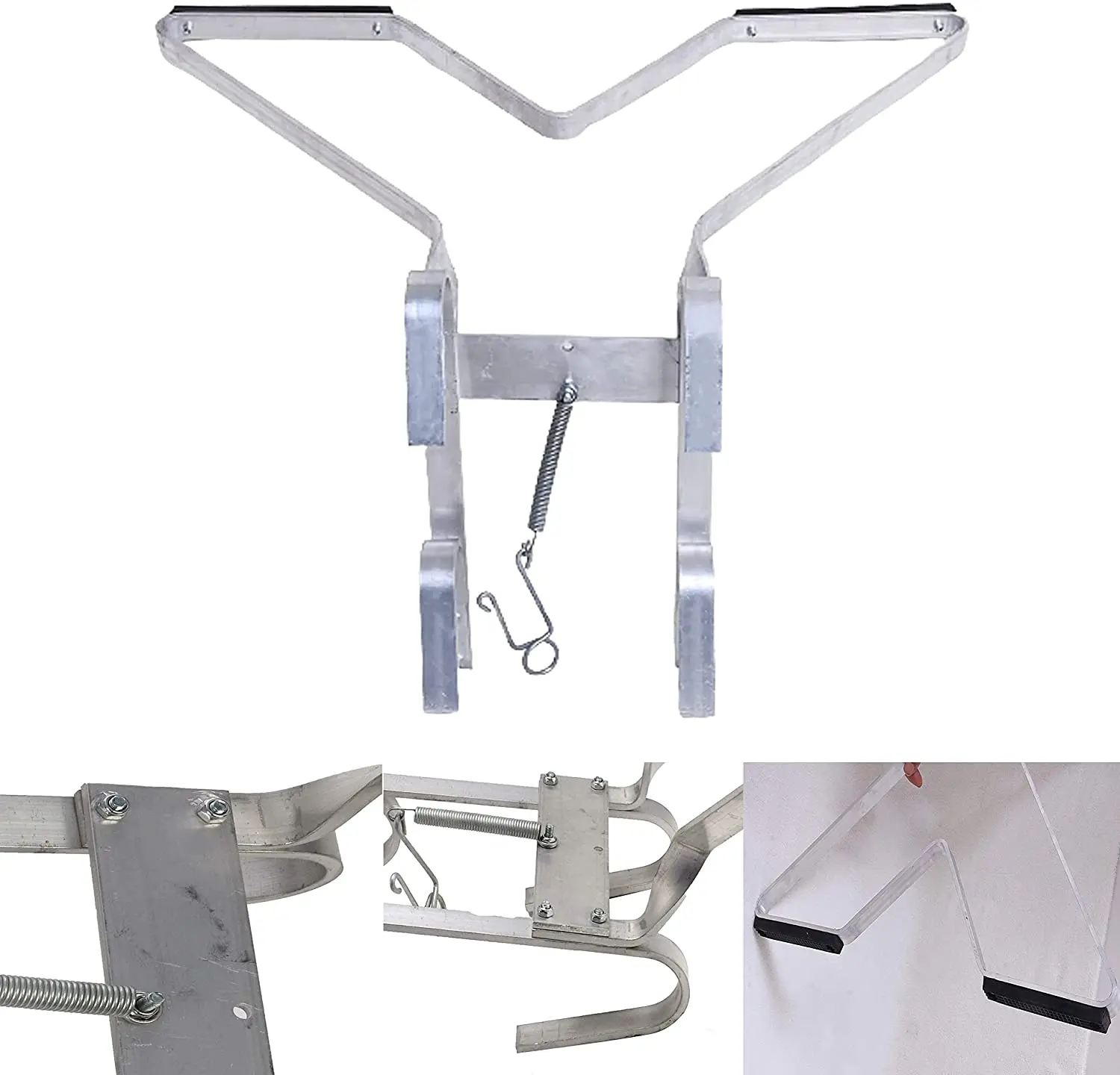 Supporto per scaletta per scaletta a forma di V, staffe per tubi di scarico in alluminio adatte alla scala universale, aumenta la sicurezza della