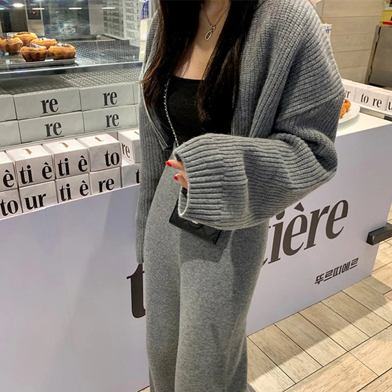 MEXZT Y2k Cropped Knitted Cardigan Women Streetwear Black Oversized Sweater Coat Harajuku Korean Zipper Knitwear Fashion Jumpers