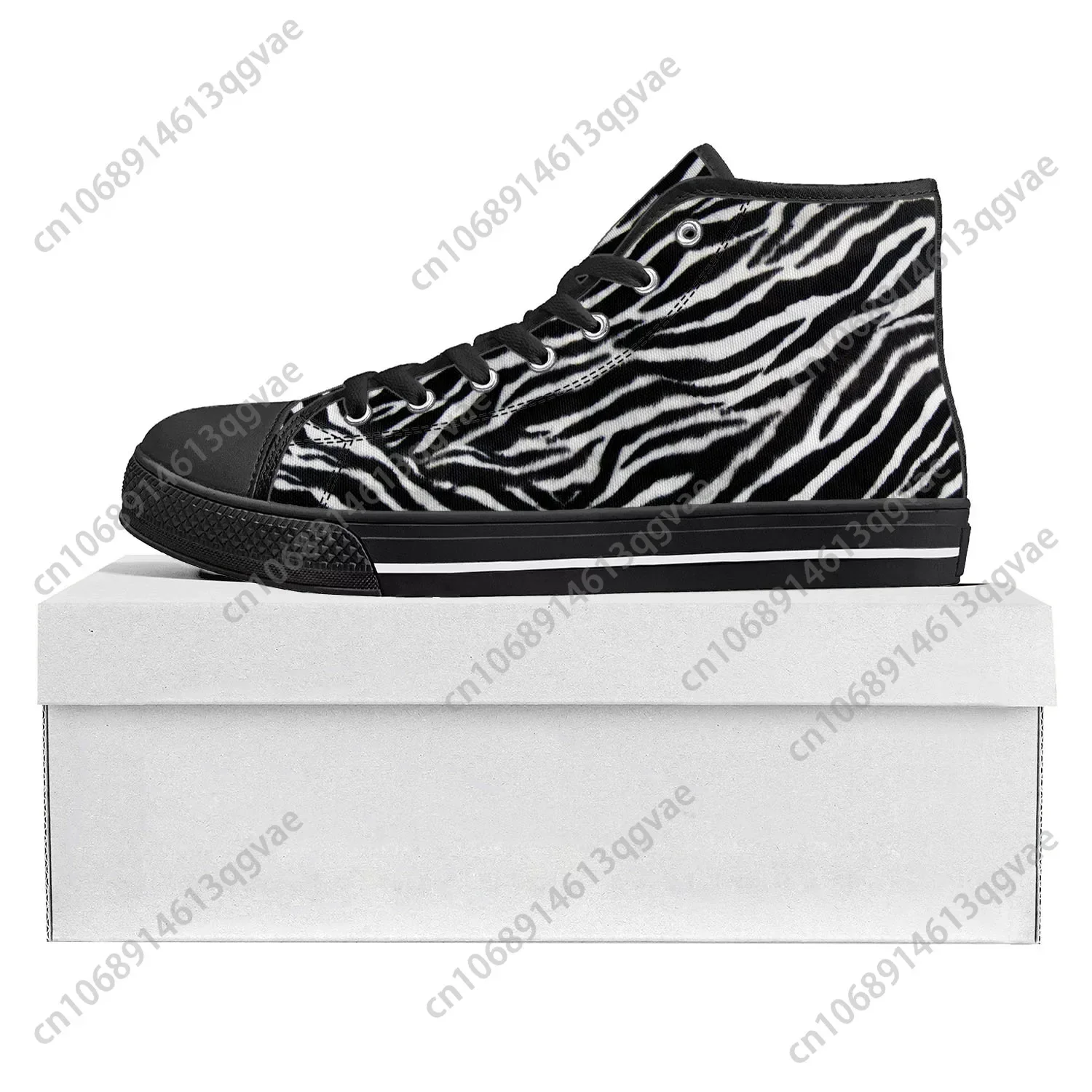 Zebra Print 3D Fashion High Top High Quality Sneakers Mens Womens Teenager Canvas Sneaker Tide Printed Causal Couple Custom Shoe