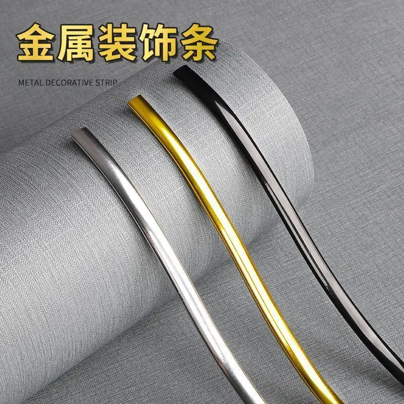 2 Rolls Metallic Gap Cover Sticker, Self Adhesive Wall Edge Trim, Seam Cover Molding for Wainscoting, Background Wall Decor