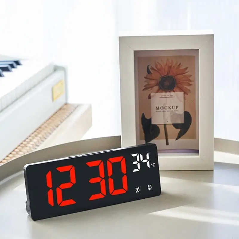 23GA Electronic Digital Alarm Clock Travel Clock Featurings Colorful Font Easy to Read for Time Management