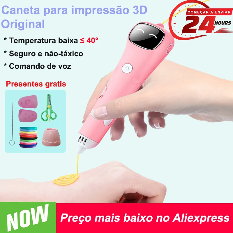 Novo em caneta 3d de baixa temperatura 1.75mm filamento pcl impressora 3ds desenho diy para crianças brinquedos grils meninos presentes