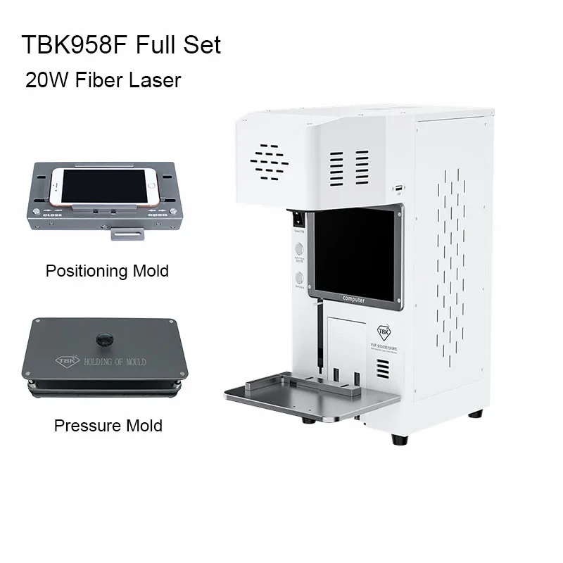 

TBK958F TBK 958F 20w Fiber Laser Rear Cover Removal Repair Engraving Marking Cellphone Back Glass Separator TBK Laser Machine