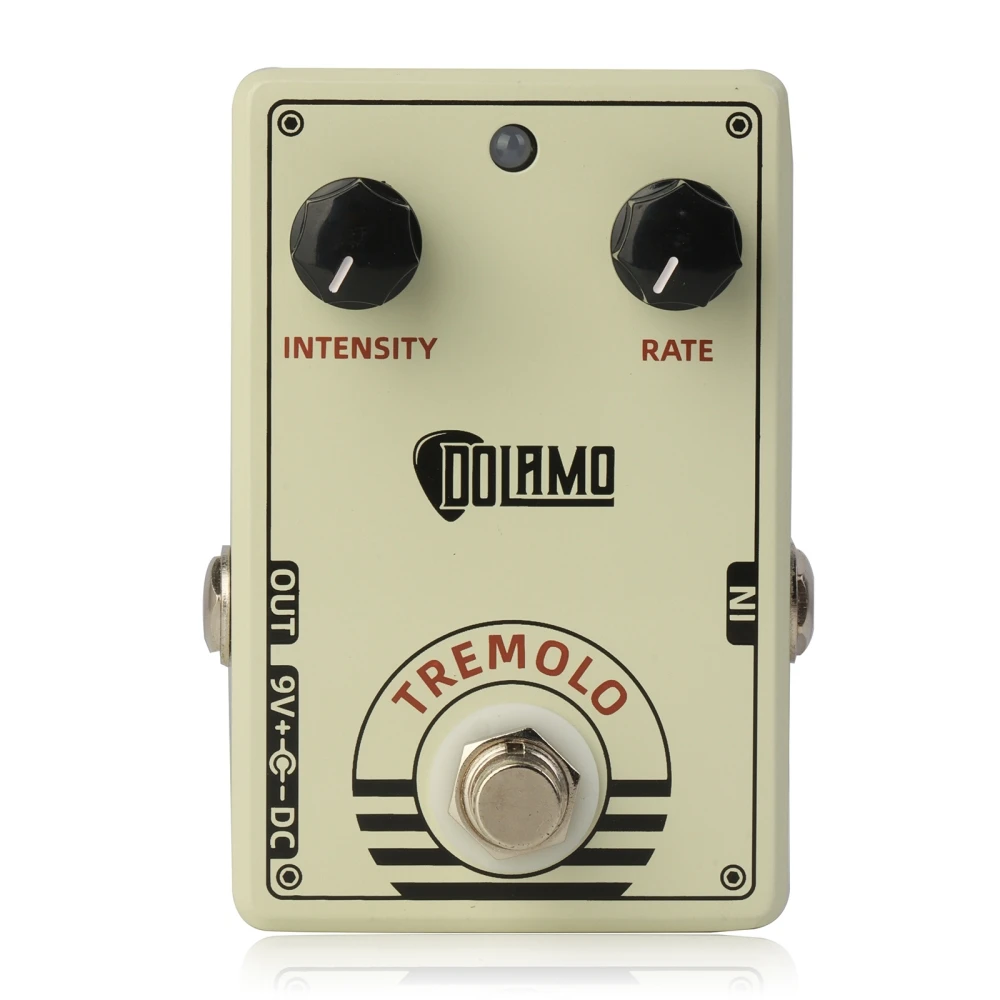 Dolamo D-13 Vintage Style Tremolo Guitar Effect Pedal True Bypass Alloy DC 9V CE RoHS FCC Certified 9V DC Power Adapter Not