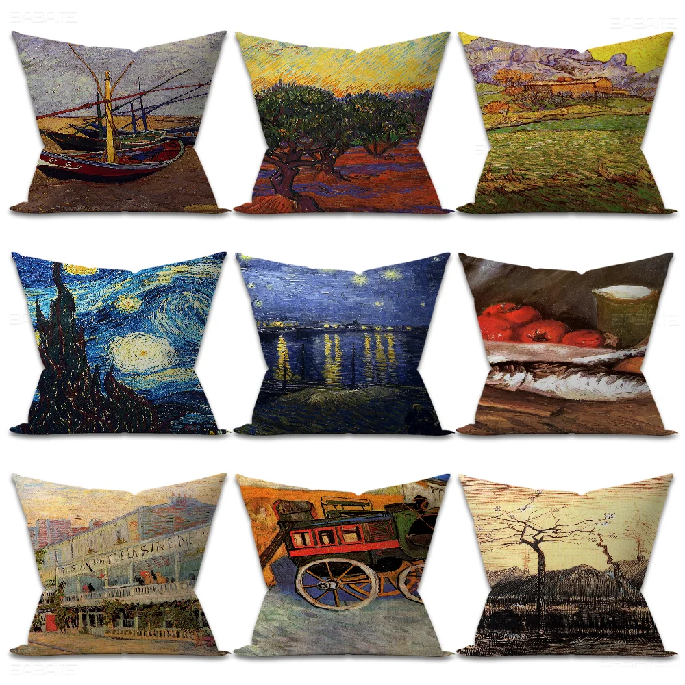 Van Gogh Pillow Cover Design Cushion Cover Decor Holiday Decorati