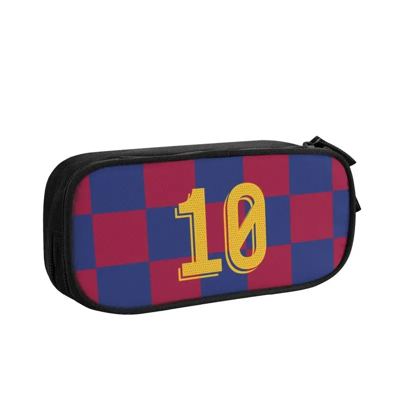 Kawaii Messi 10 astuccio da calcio per Boy Girl Large Storage calcio Pencil Bag accessori per la scuola