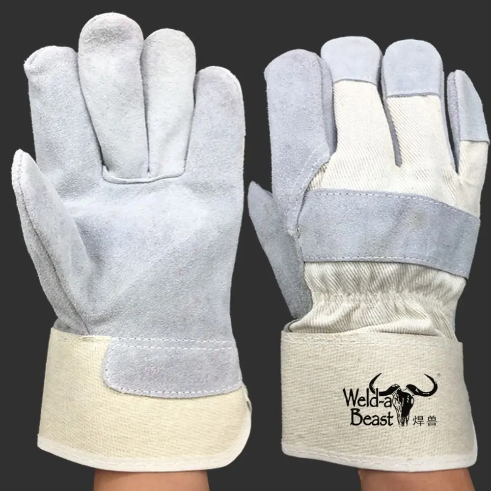 

1 Pair Abrasion Resistant Leather Welding Gloves Thickened Labor Protection Labour Gloves Comfortable Heat Resistant
