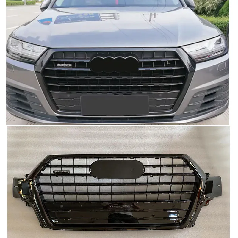 For 2016-2019 Audi Q7 Grille Modification All Black Q7 Upgraded Sports Black Car Accessories