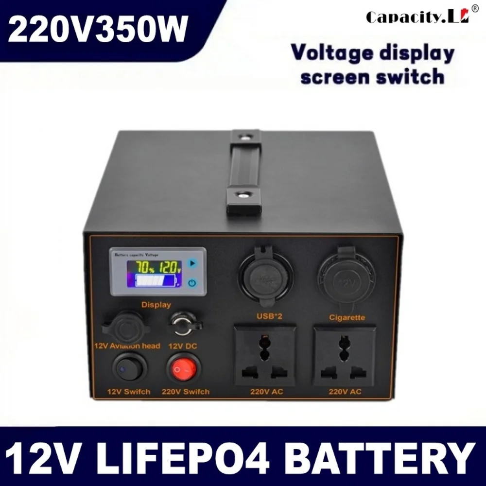 12 В 60 ач Lifepo4 аккумуляторная батарея 40 Ач 50 Ач инверторная батарея AC220 в 350 Вт литиевая солнечная батарея для наружного хранения энергии в кем...