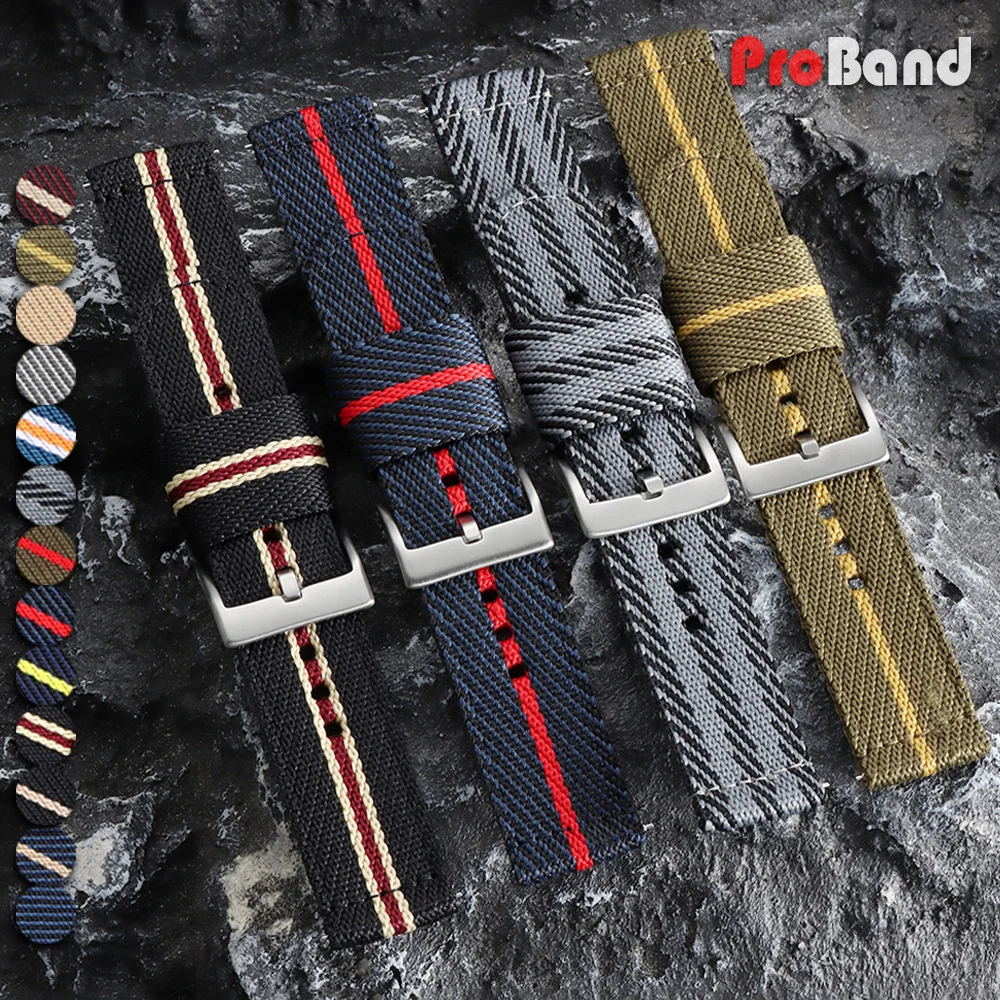 

20 22mm Wristband Men Women Universal Nylon Canvas Watch Band Military Sport Bracelet Woven Fabric Smartwatch Replacement Straps