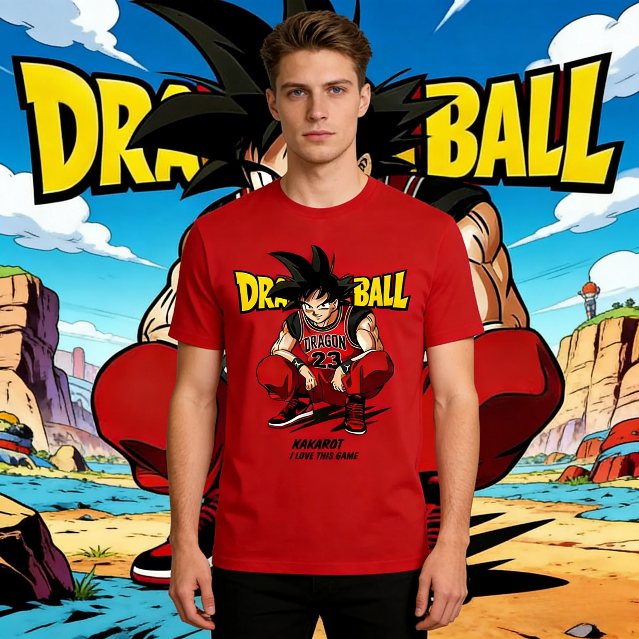 

Футболка в стиле ретро аниме Dragon Ball 2026 года, с графическим принтом Какарота, повседневная свободная футболка для спорта и на каждый день, стиль Y2K