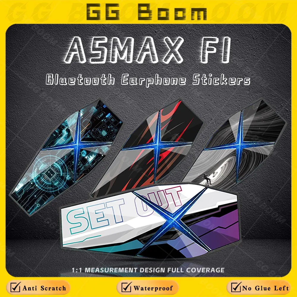 Adesivo para fone de ouvido bluetooth, capacete de motocicleta, escudo protetor, personalidade colorida, decalque decorativo para asmax f1 asmax f1