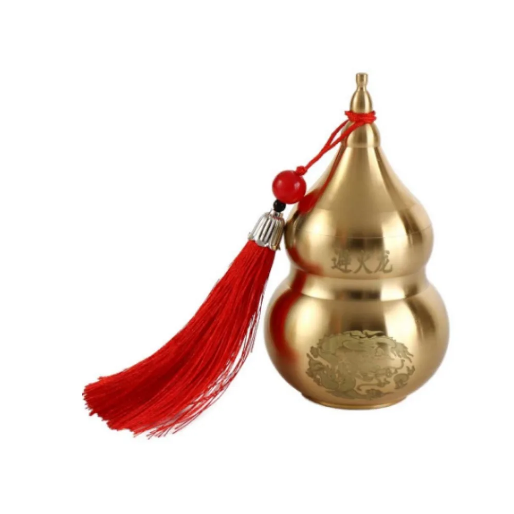 

Creative Handicraft Fire-avoiding Dragon Gourd Chinese Style Top Open Cover Copper Gourd Smooth Brass Gourd Ornament Table