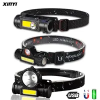 Portable LED Headlamp Waterproof COB Lantern Head Lamp USB Rechargeable 18650 Headlight Work Light with Magnet Fishing Torch