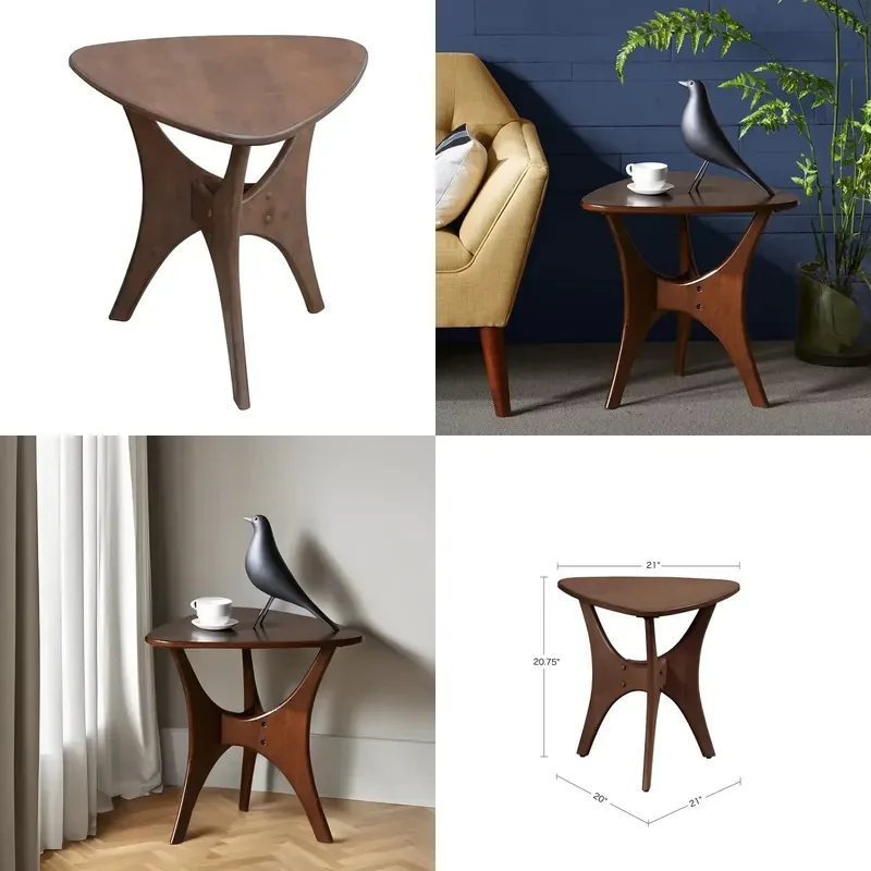 Mid Century Modern Wooden Side Table Small Coffee Table for Living Room