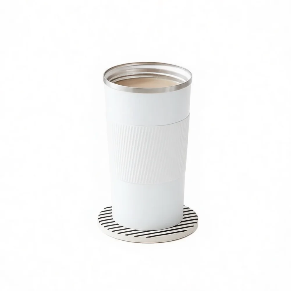 Professional Thermal Travel Mug Stainless Steel Vacuum Cup With Leather Exterior Portable Coffee Tumbler For Office Work