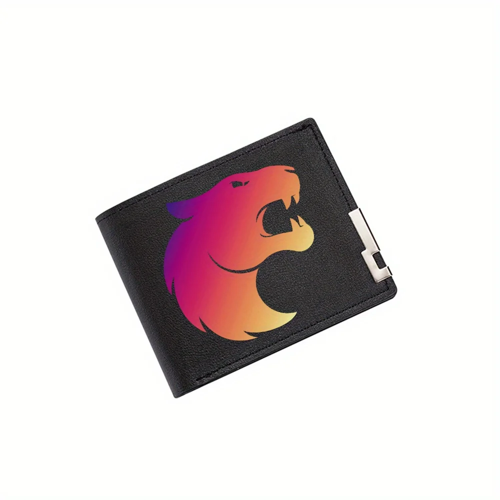 

Агрессивная кошачья голова, красочный дизайн, мужской кошелек с принтом, простой современный стильный деловой кошелек для отца, парня, Рождество L