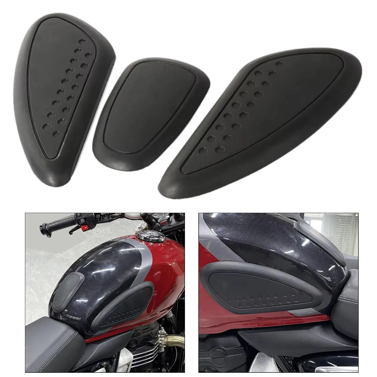 

Motorcycle Tank Pads Covers Left Right Black Thick Knee Grip Decals Protection Replacement Side Stickers for Speed 400 2024