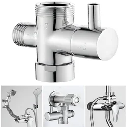 Brass Metal Shower Arm Diverter Valve 3 Way Water Separator G1/2 Shower Tee Adapter for Handheld Showerhead and Fixed Spray Head