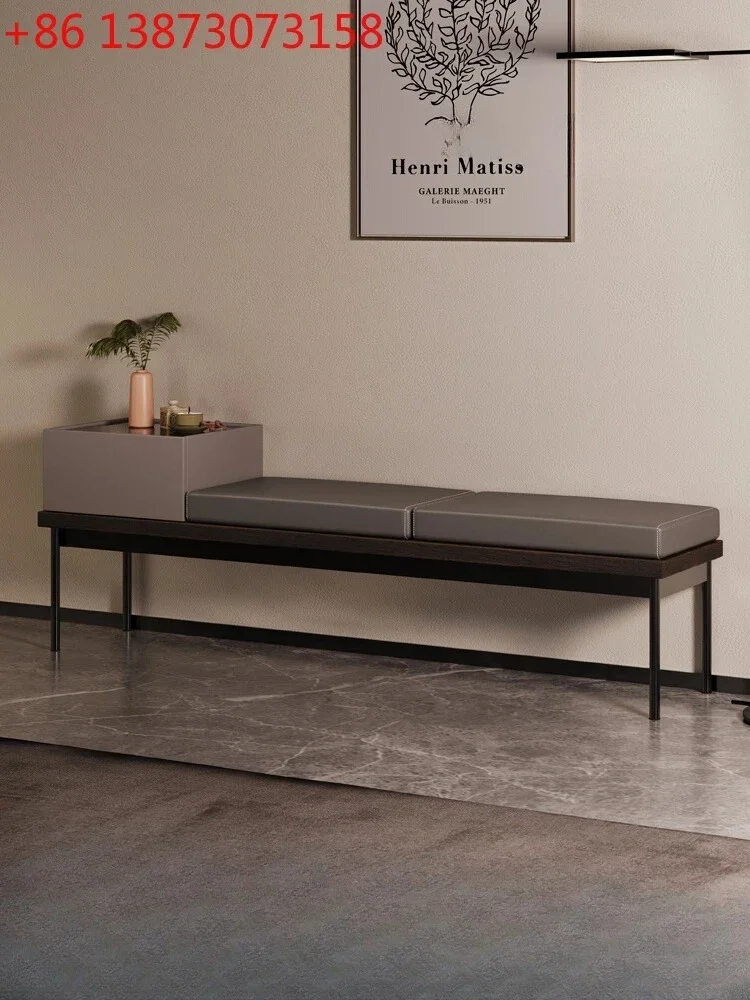 Italian Bedroom Bed End Stool First Layer Cowhide Living Room Sofa Stool Cloakroom Long Sofa Leather Stool