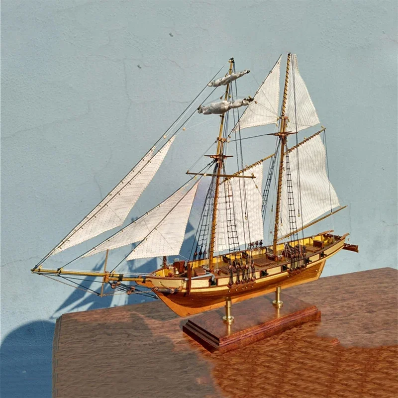 1/96 HARVEY1847 Kit di montaggio modello di barca a vela in legno di simulazione fai-da-te Collezione di giocattoli regalo