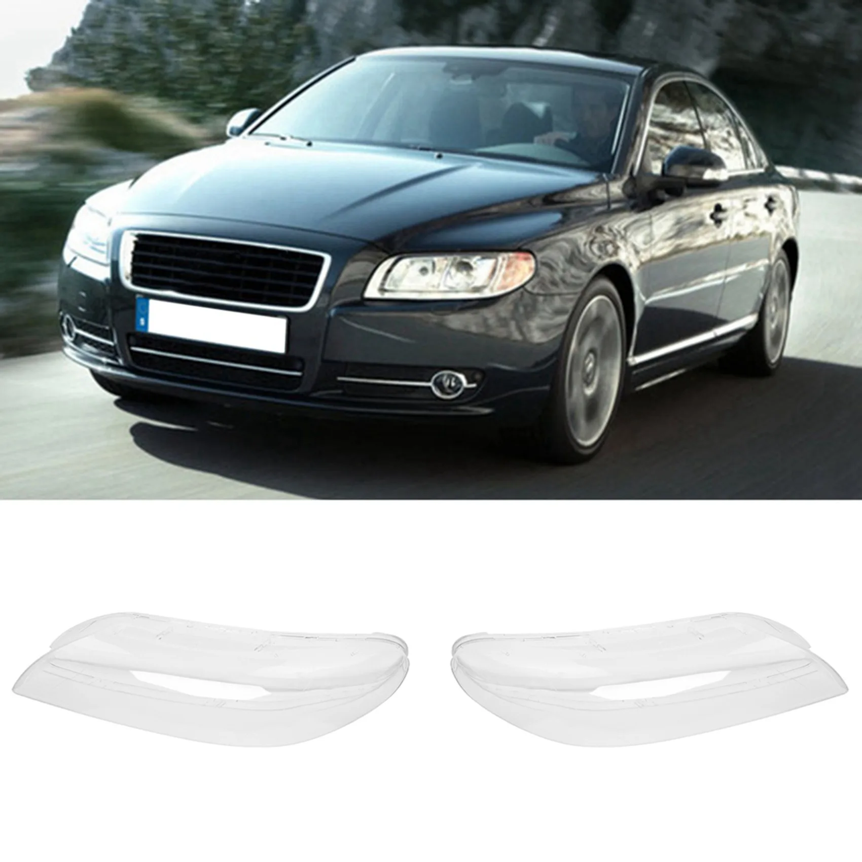 

2X Car Front Right Headlight Cover Transparent Lampshade Headlight Cover Shell Mask Lens For Volvo S80 S80L 2008-2015