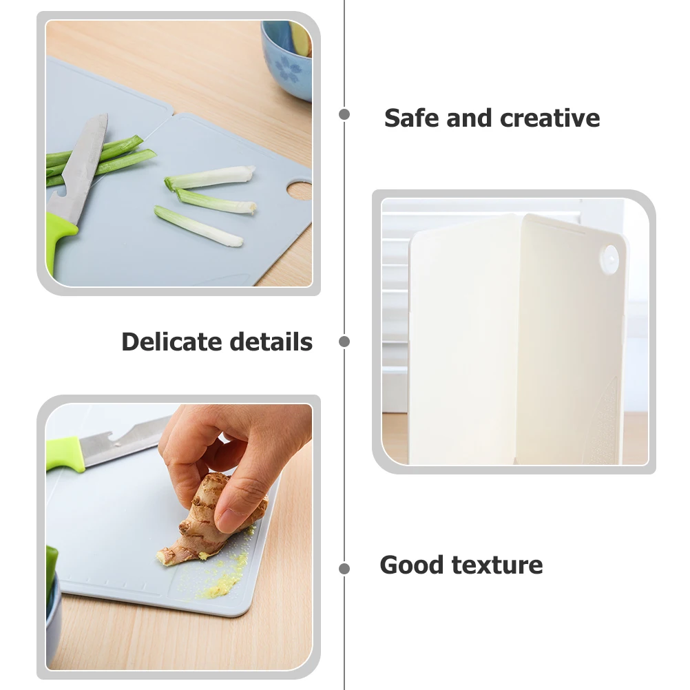 

2pcs Foldable Cutting Boards Reusable Plastic Small Anti Deformation Safe Kids Fruits Nonslip Outdoor Chopping Mat Smooth