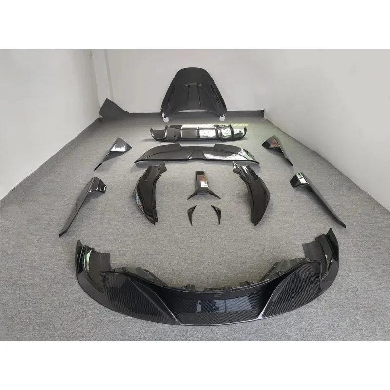 For McLaren 720S R Style Carbon Fiber Front Lip Diffuser Rear Spoiler Mudguard Hood Side Skirt Body Kit