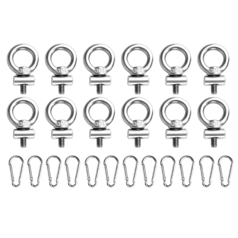 Awning Stoppers 4mm Lifting Eye Nut Fastener Carabiner Hooks for Campers