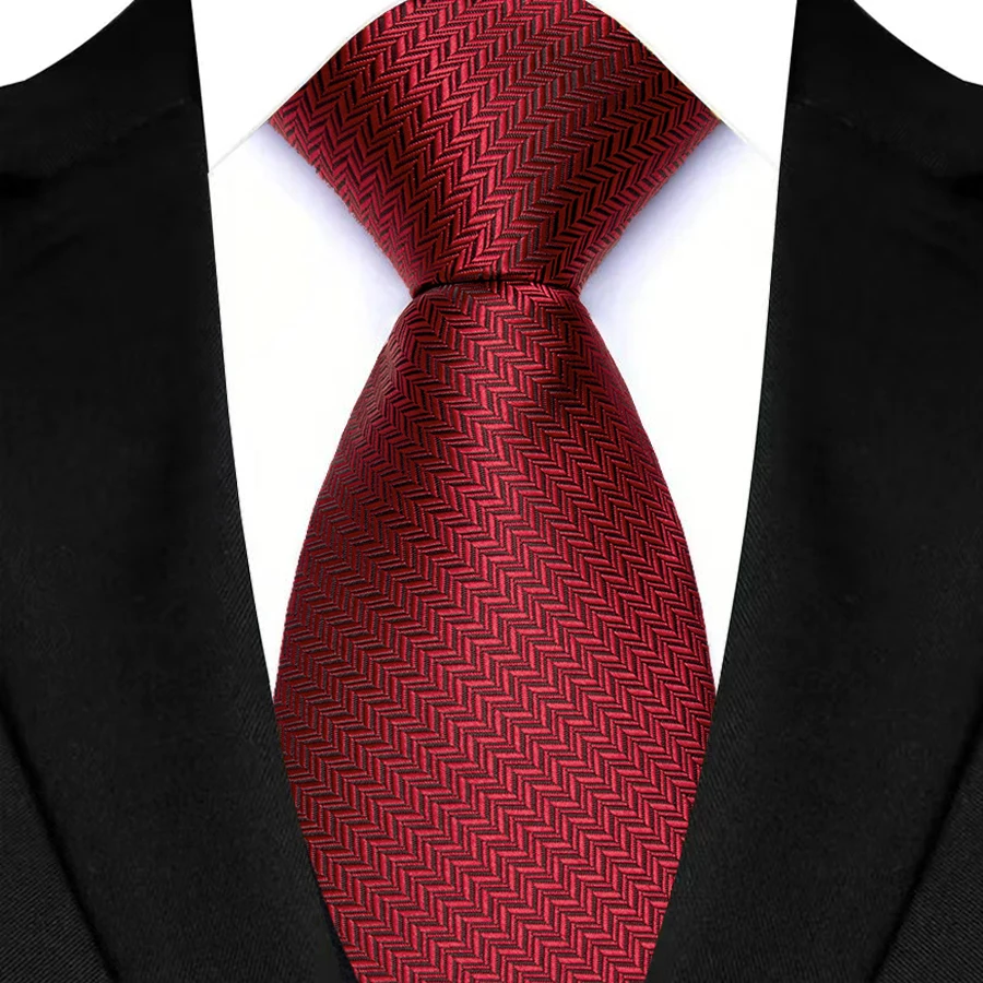 Cravatte da lavoro da uomo di lusso da 8 cm Cravatte formali a pois Solido Marrone Vino Rosso Cravatte Nuova moda Cravatta Tuxedo Suit Accessori Regalo