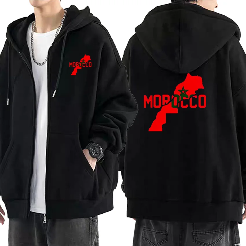 

harajuku fashion Morocco Double Sided Printed Hoodie Men Women's new clothing Bodywarmer Long sleeve vintage hip hop Sweatshirts