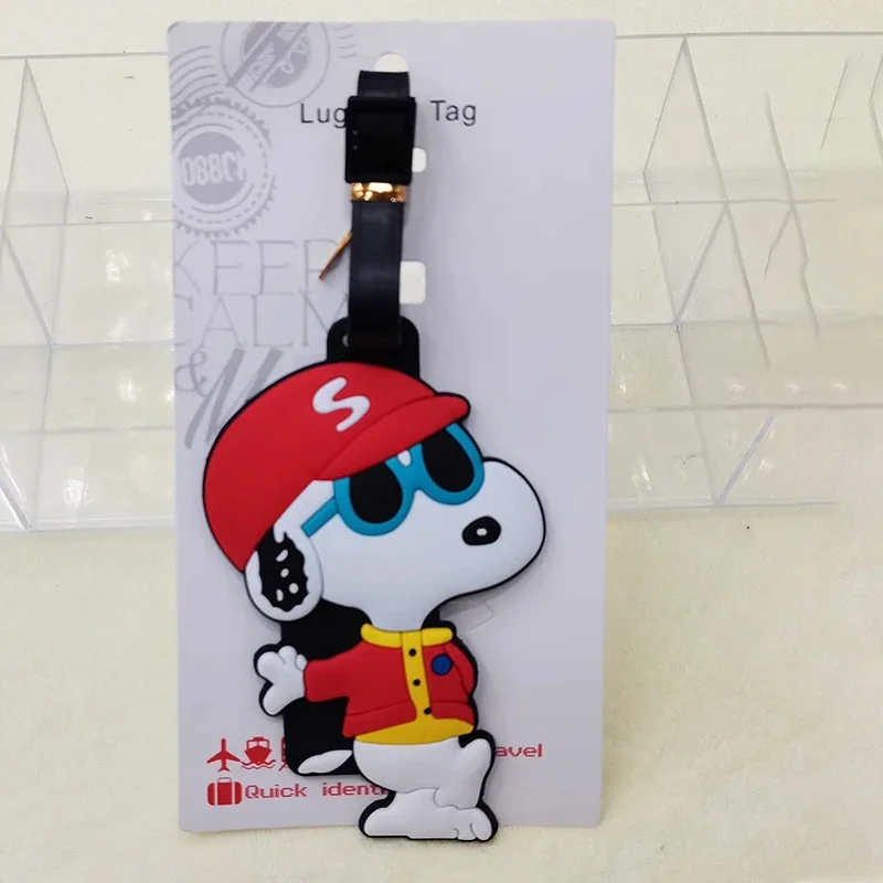 Snoopy Luggage Tag Cartoon Women Men Suitcase Identifier Label Baggage Boarding Bag Tag Name ID Address Holder Travel Accessorie