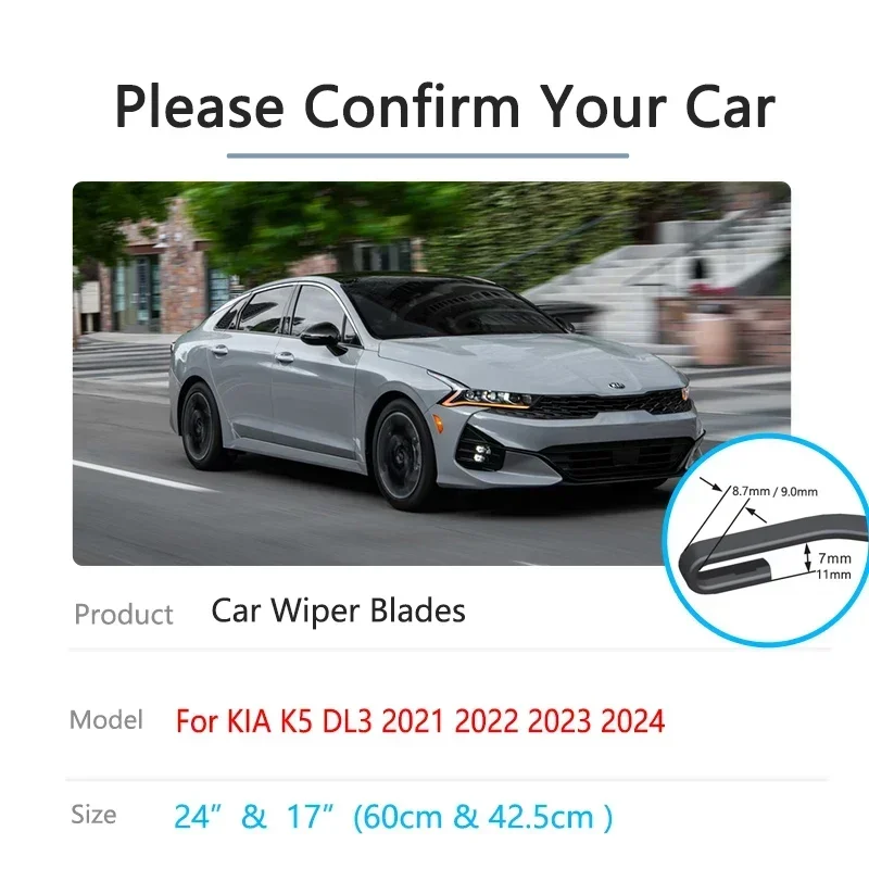

Для KIA K5 DL3 LXS GT-Line EX 2021 2022 2023 2024 Optima: 2 передние щетки стеклоочистителя (дворники) для лобового стекла, аксессуары