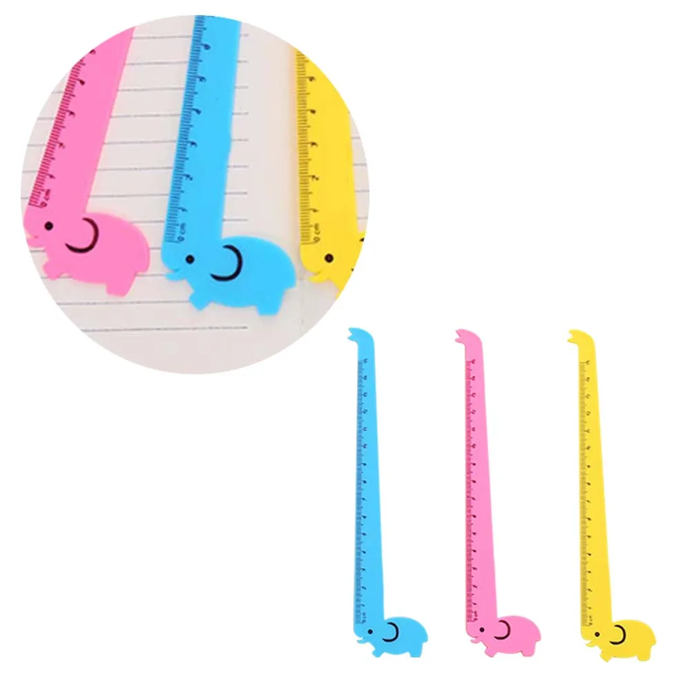 10pcs Giraffe Ruler Cartoon Scale Cute Plastic Measuring Tool for Students School Office Supplies Lightweight