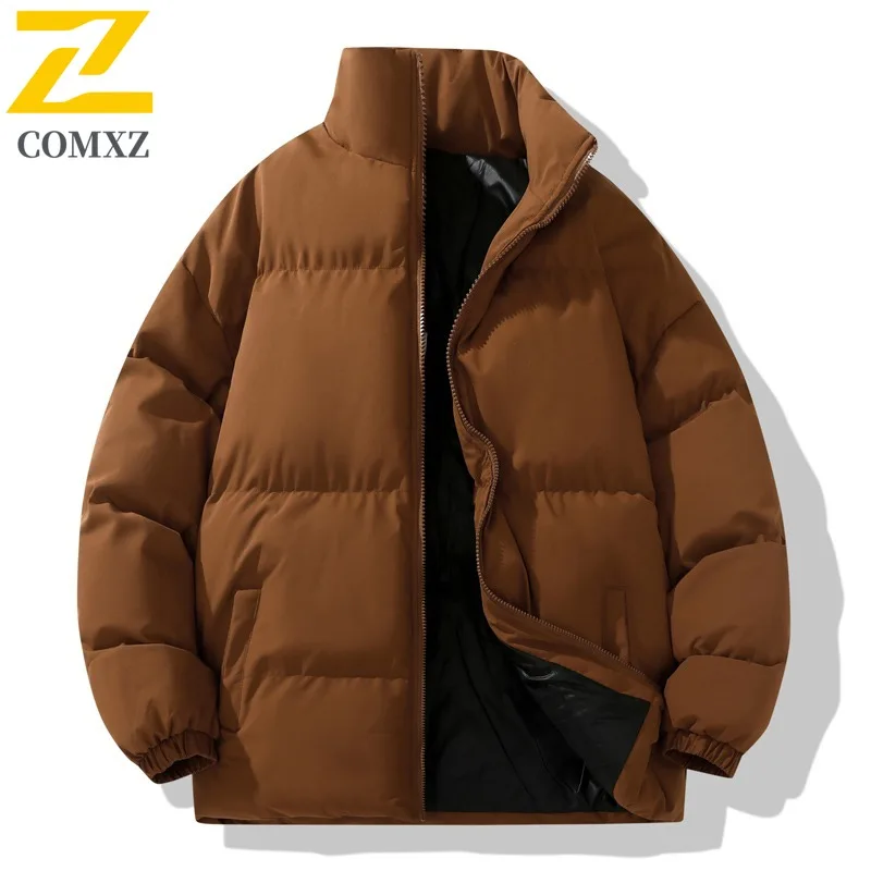

COMXZ мужская зимняя куртка 2025 стильная свободная теплая толстая дорожная стеганая куртка для сноуборда уличная гламурная хлопковая стеганая куртка