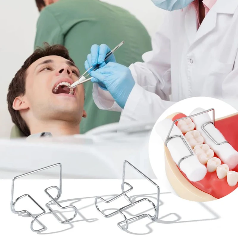 Aço inoxidável Dental Algodão Rolo Clipe, Autoclaváveis Esterilizável, Clínica Ortho, Dentista Lab Suporte Suprimentos, 4Pcs