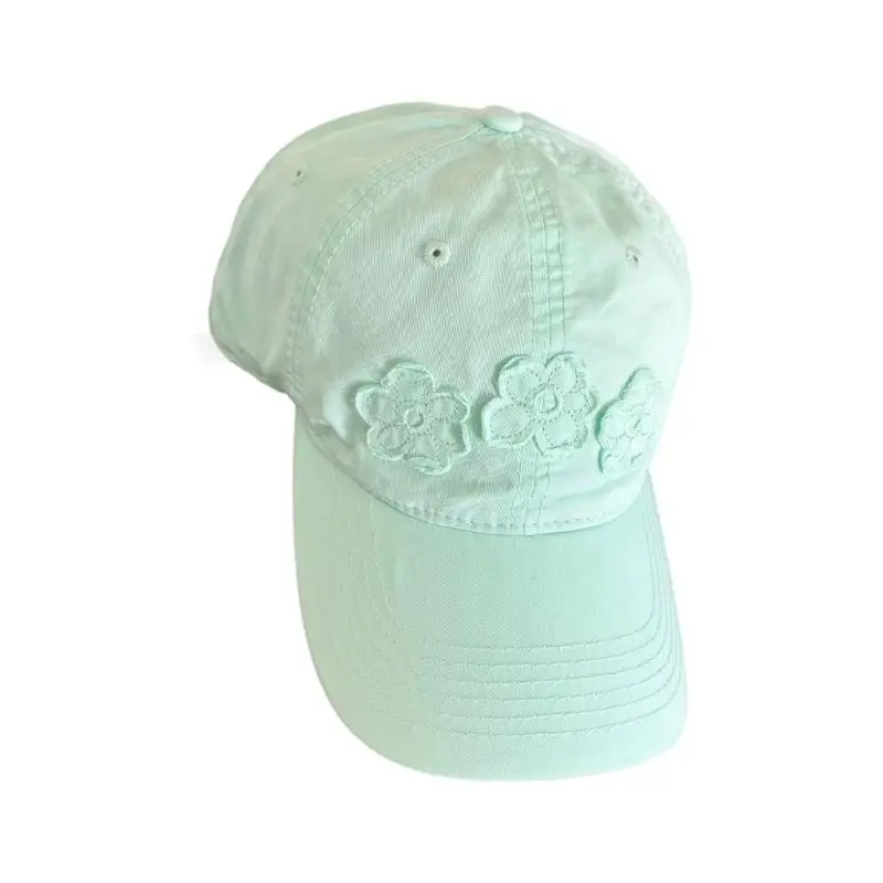 

A52E Artistic Flower Embroidery Hat Soft Acrylic Sun Protections Comfortable For Women