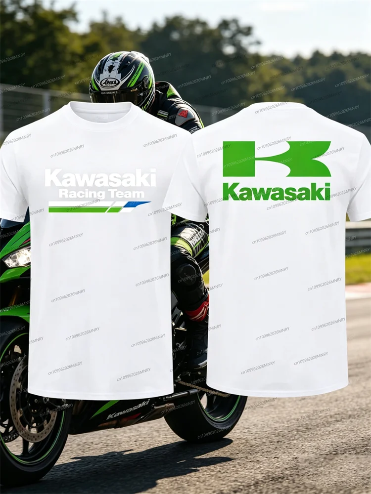 

Men's Summer New Pure Cotton T-shirt Casual Kawasaki Racing Team Evil Claws T-shirt Dominant Pattern Breathable Street T-shirt