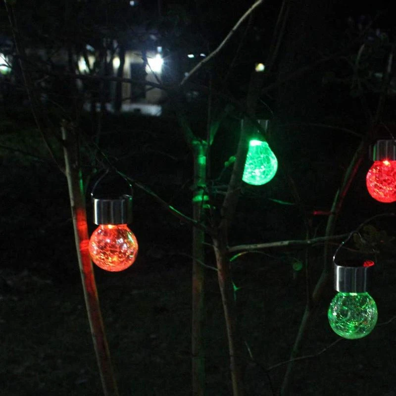 2022 الشمسية فسيفساء زجاج مجروش الكرة مصابيح تعليق للزينة احتفالية الديكور في الهواء الطلق مقاوم للماء فناء حديقة أضواء الزخرفية