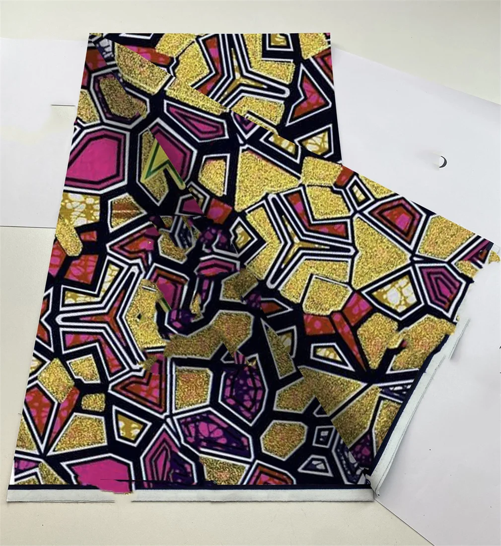 New Grand Super Fabric 100% Cotton African Golden Wax Fabric High Quality  Wax Ankara Print Fabric For Sewing 6 yards