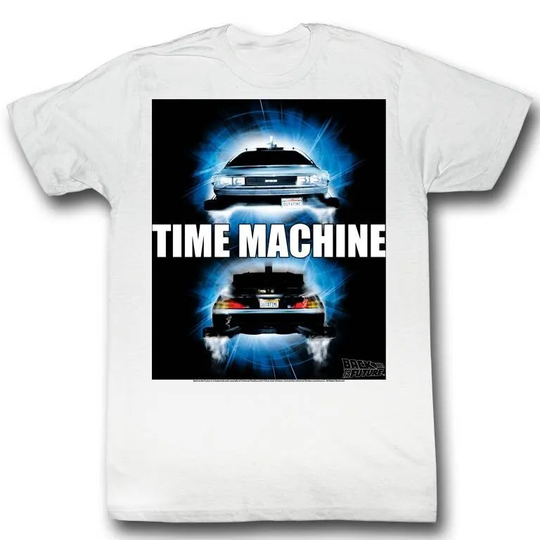 Back To The Future Time Travel White Adult T Shirt