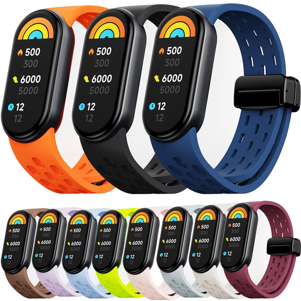 حزام لساعة Xiaomi Mi Band 9 الذكية الرياضية من السيليكون لـ Mi Band 8 سوار معصم بديل Miband 9 8 NFC ملحقات