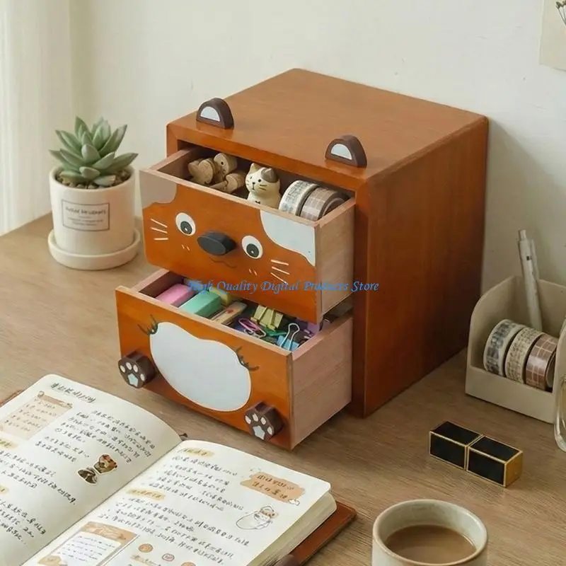 

U2JE Wooden Office Desk With Cartoon Design And Drawer Compartments