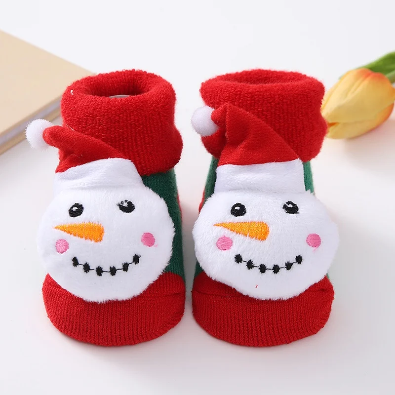 Winter Warm Baby Socks Cute Cartoon Newborn Sock for Girl Boy Warm Cotton  Medium Tube Floor Sock Non-skid Toddler Socks 0-12M